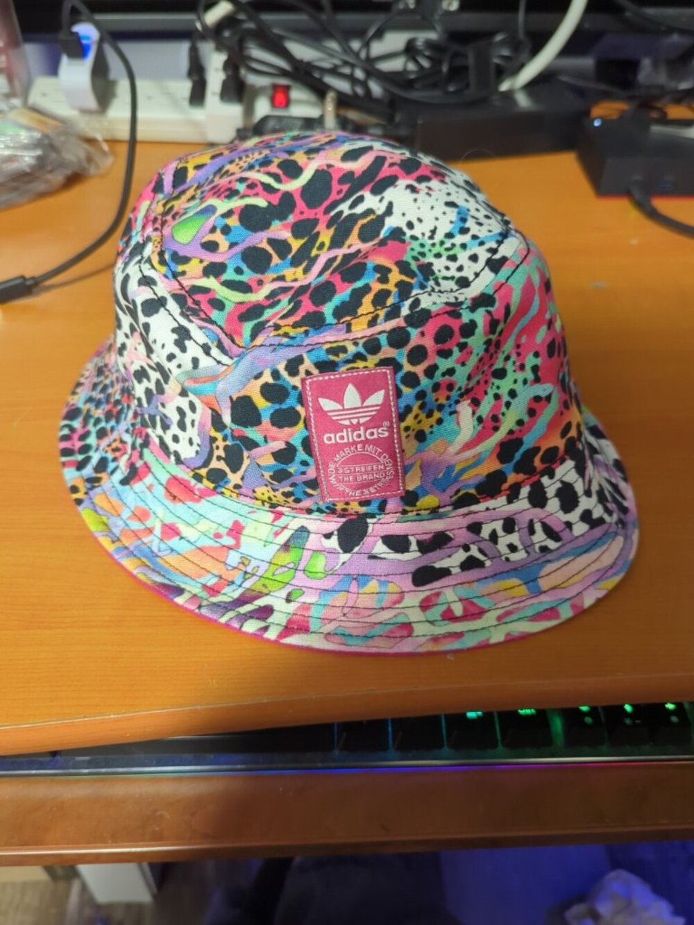 Adidas AOP Unisex Bucket Hat Cap Colorful Embroidered Cotton One Size Youth